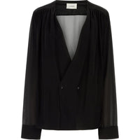 SAINT LAURENT Silk V neck Blouse