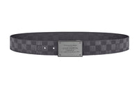 LOUIS VUITTON Belt Neo Inventeur Reversible Damier Graphite Ruthenium Buckle 40mm