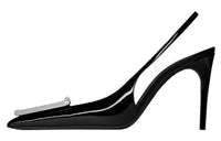 SAINT LAURENT Avenue Pointed Toe Slingback Pumps