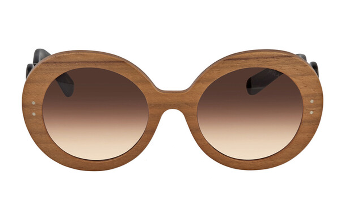 PRADA Acetate Round Sunglasses Unisex Umber