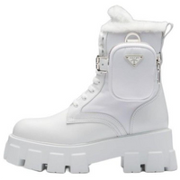 PRADA Monolith Ankle Boots Women's White