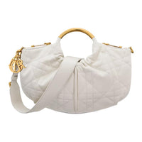 DIOR Calfskin Shoulder Bag Crossbody Bag Handbag Women's White