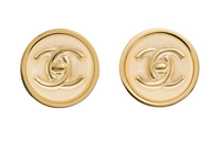 CHANEL Stud Earrings Women's Gold
