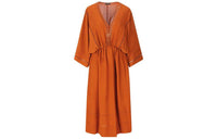 Loro Piana Long-Sleeved Dresses Women's Orange Red