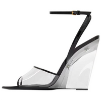 SAINT LAURENT TPU Strap Sandals 11cm Women's Black