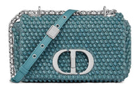 DIOR Caro Cow Leather Handheld Shoulder Bag Crossbody Bag Small Size Women's Sky Blue