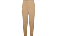 SAINT LAURENT High Waist Straight Leg Trousers 'Taupe'