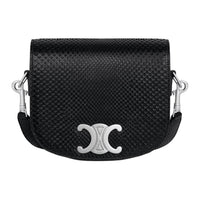 CELINE Leather Shoulder Bag Small Size Men's Black