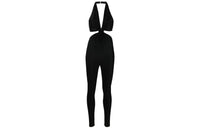 SAINT LAURENT Cut-Out Halterneck Jumpsuit