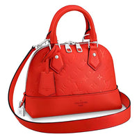 LOUIS VUITTON Leather Handbag Shoulder Bag Crossbody Bag Women's Red
