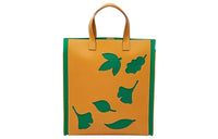 HERMES Felt With Calfskin Handbag Regular Women's Orange/Green Brown/Green Black/Orange