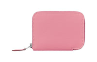 HERMES Cow Leather Wallet Mini Women's Candy Powdered Almonds