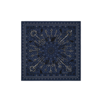 HERMES Silk Scarves Women's Dark Blue