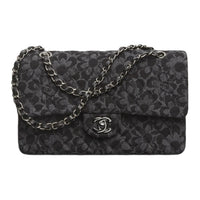 CHANEL Classic Flap CF Denim Crossbody Bag Shoulder Bag Women's Black