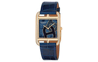 HERMES Wrist Watch Quartz Movement Crocodile Leather Strap 37mm Blue Dial Women's Watch