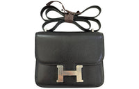 HERMES Constance Goatskin Shoulder Bag Crossbody Bag Mini Women's Black