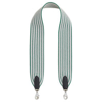 HERMES Cordage Canvas Bag Shoulder Strap Unisex Bright Green & Light Gray