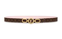 LOUIS VUITTON Logo With Buckle Smooth Buckle Leather Belts Women's Pink Width: 2cm