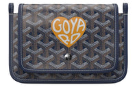 GOYARD Plumet Canvas With Leather Envelope Bag Crossbody Bag Shoulder Bag Unisex Dark Blue Patchwork Yellow Small Heart