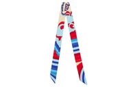 HERMES Silk Scarves Women's Blue/Red/Cream