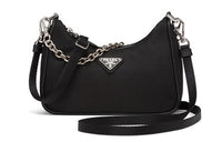PRADA Re Edition Nylon With Leather Shoulder Bag, Handbag, Shoulder Bag Women's Black