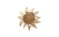 SAINT LAURENT Pre Owned Sunflower motif Textured Brooch