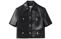 MIU MIU Leather Jacket Women's Black