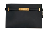 SAINT LAURENT Leather Clutch, Chain Crossbody Bag, Shoulder Bag Women's Black