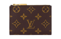 LOUIS VUITTON Canvas Wallet Women's Brown & Light Blue