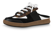 LOUIS VUITTON Closed Toe Slippers Women's Black White