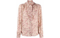 SAINT LAURENT Floral-print Pussy-bow Blouse