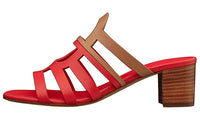 HERMES Celena Rubber Sole Slide Slippers Women's Red