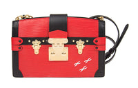 LOUIS VUITTON Leather Small Square Bag Crossbody Bag Shoulder Bag Women's Red