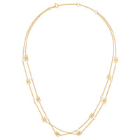 CELINE Triomphe Pearl Double Necklace In Brass With Gold Finish And Resin Pearls