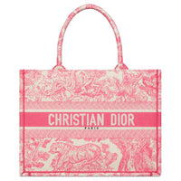 DIOR Embroidery Tote Bag Shopping Bag Handbag Medium Size Women's Candy Pink