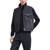 HERMES FW24 Leather Jacket Men's Black