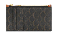 CELINE Triomphe With Sheepskin Card Holder Women's Tawny