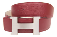 HERMES Leather Belts Women's Red