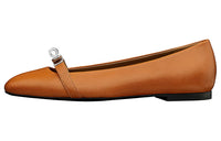 HERMES Bilbao Casual Single Shoes Women's Hazelnut Brown