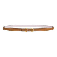 HERMES Calfskin Leather Belts Women's Brown Width 1.3CM