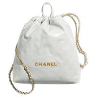 CHANEL Calfskin Backpack Large Size Women's Light Blue