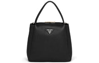 PRADA Deerskin Handbag Medium Size Women's Black