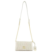 MIU MIU Leather Shoulder Bag Women's White