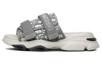 DIOR D Wander Rubber Sole Abrasion Resistant Slide Slippers Women's Gray