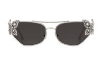 DIOR Metal Crystal Irregular Shape Sunglasses Women's Silver