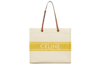 CELINE Fabric With Cow Leather Square Handbag, Tote Bag, Shoulder Bag Women's
