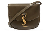 SAINT LAURENT KAIA Smooth Leather Saddle Bag, Shoulder Bag Women's Dark Green
