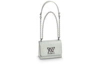 LOUIS VUITTON Twist Lizard Skin Shoulder Bag Crossbody Bag Small Size Women's White