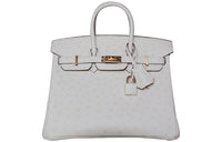 HERMES Birkin Ostrich Leather Birkin Bag Handbags Regular Women's I2 Nata Cream White