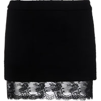 SAINT LAURENT Leather Long Skirts Women's Black